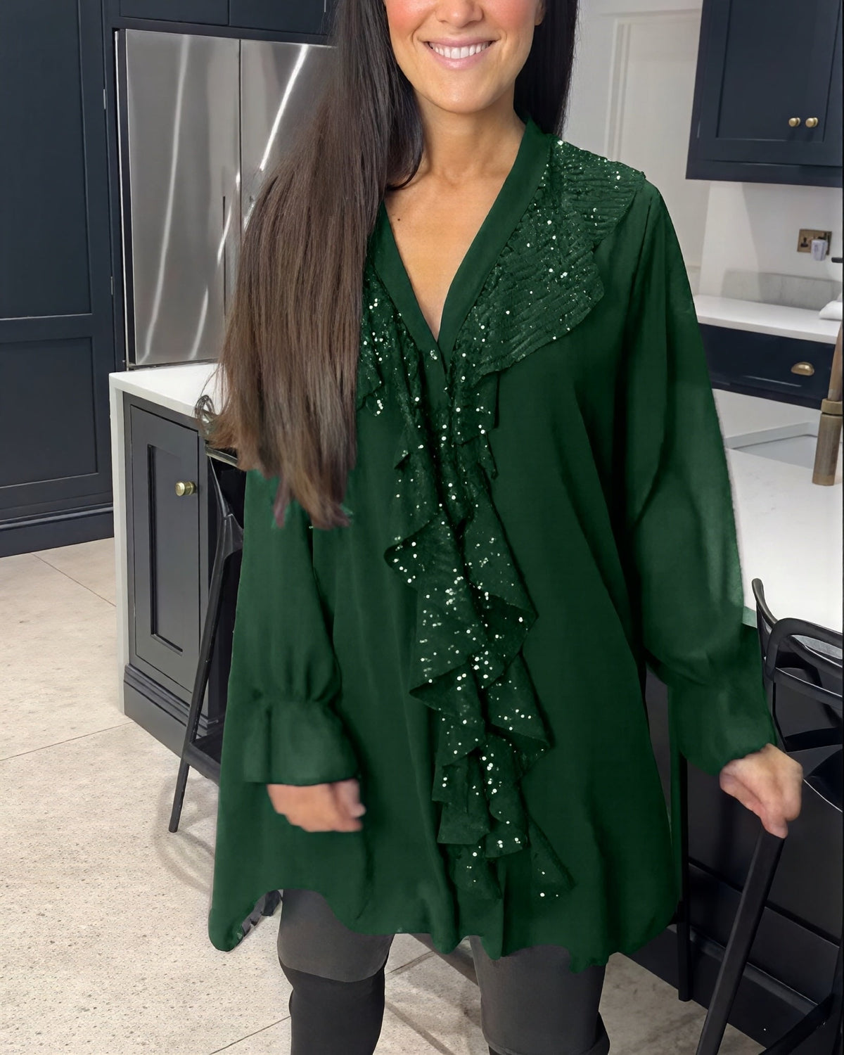 Aurora - Blusa larga con escote en V