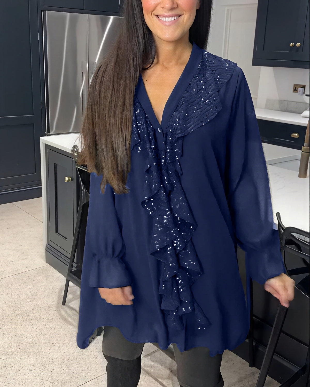 Aurora - Blusa larga con escote en V