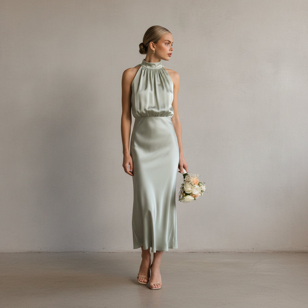 Juris - Elegante vestido largo brillante para ocasiones especiales
