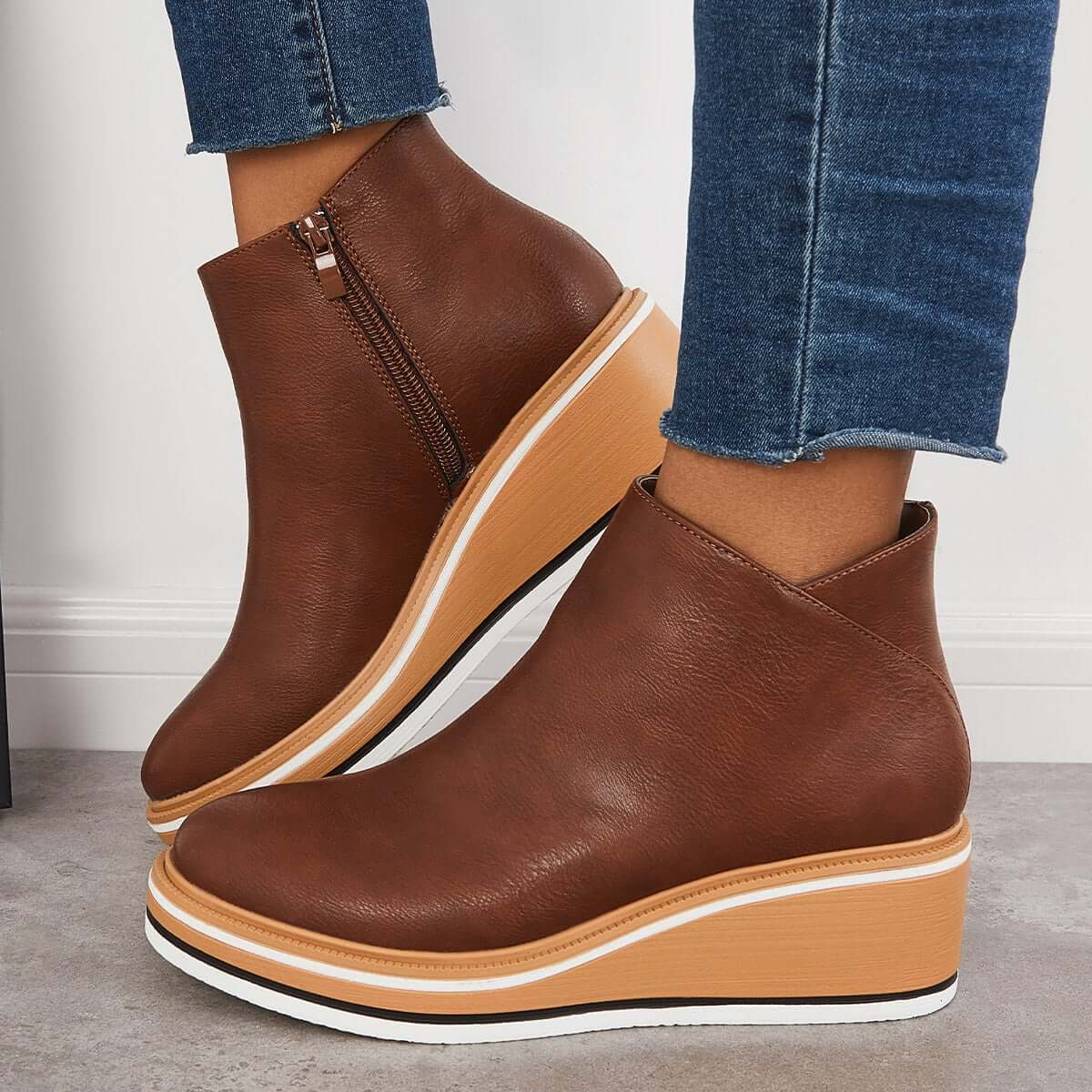Nikkole - Botas elegantes con cremallera para mujeres