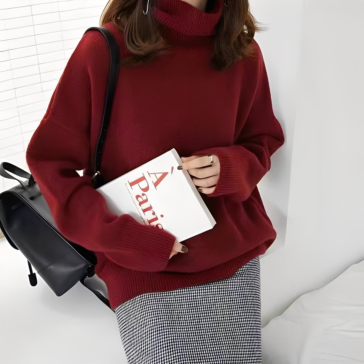 Clementine - Suéter casual para damas con cuello alto