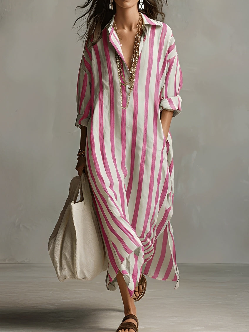 Charlotte - Vestido de Línea A con Rayas