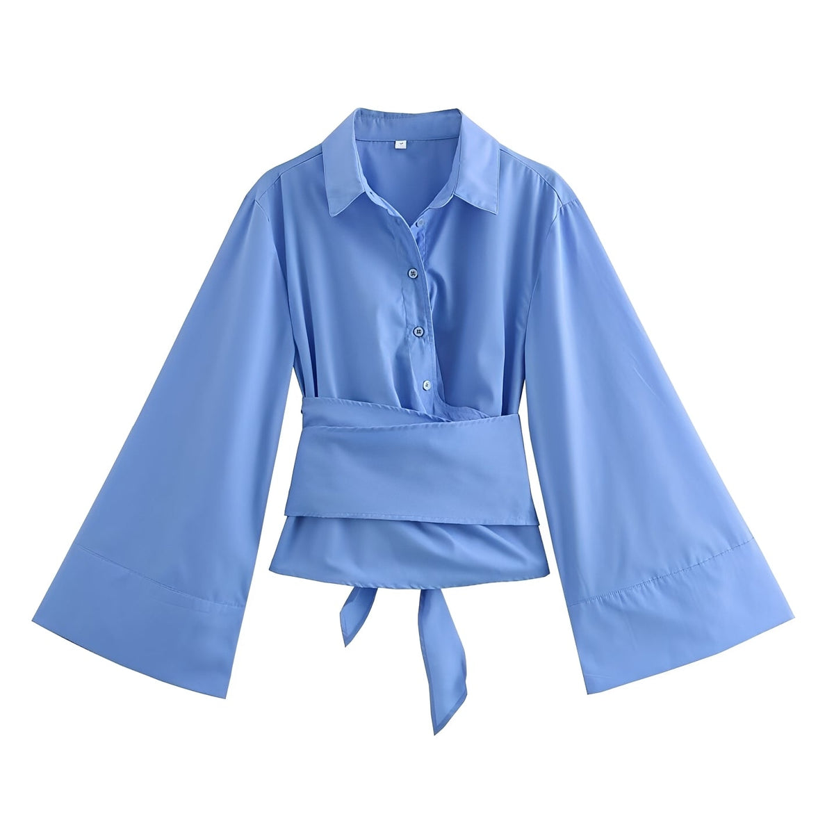 Shania - Elegante blusa de corte holgado con cinturón para damas