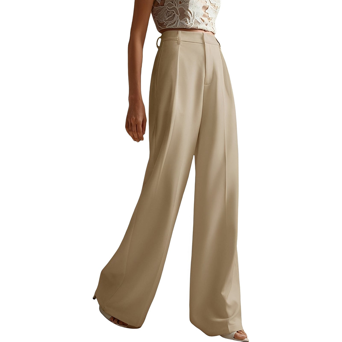 Elaida - Pantalones Casuales de Pierna Ancha