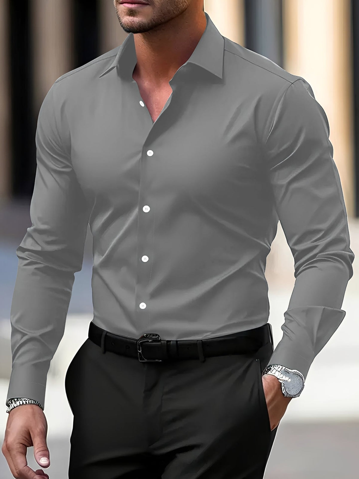 Jeremy – Camisa de manga larga para hombre – para ocasiones casuales y formales