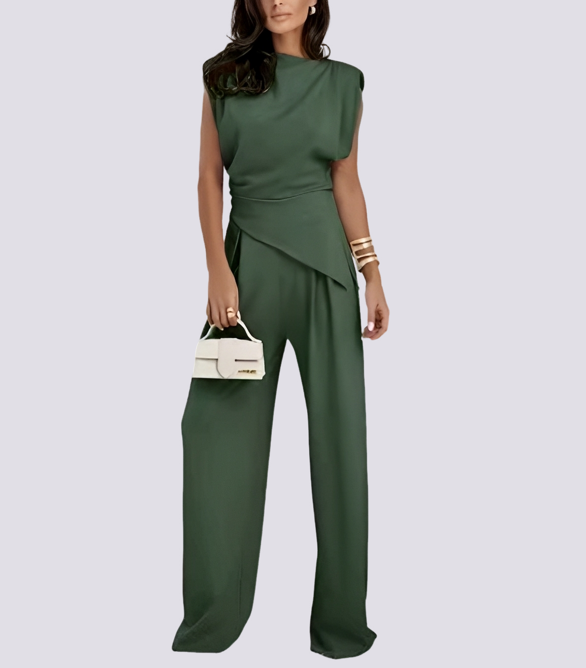 Fannie - Conjunto Irregular sin Mangas de Dos Piezas