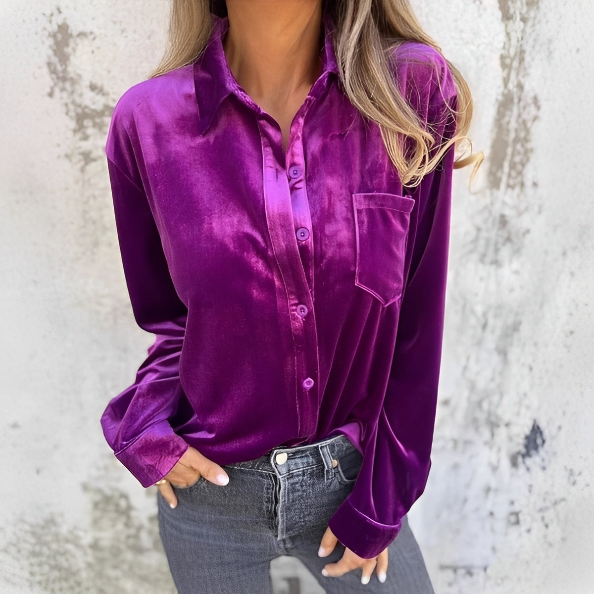 Jessie - Blusa de Manga Larga con Botones