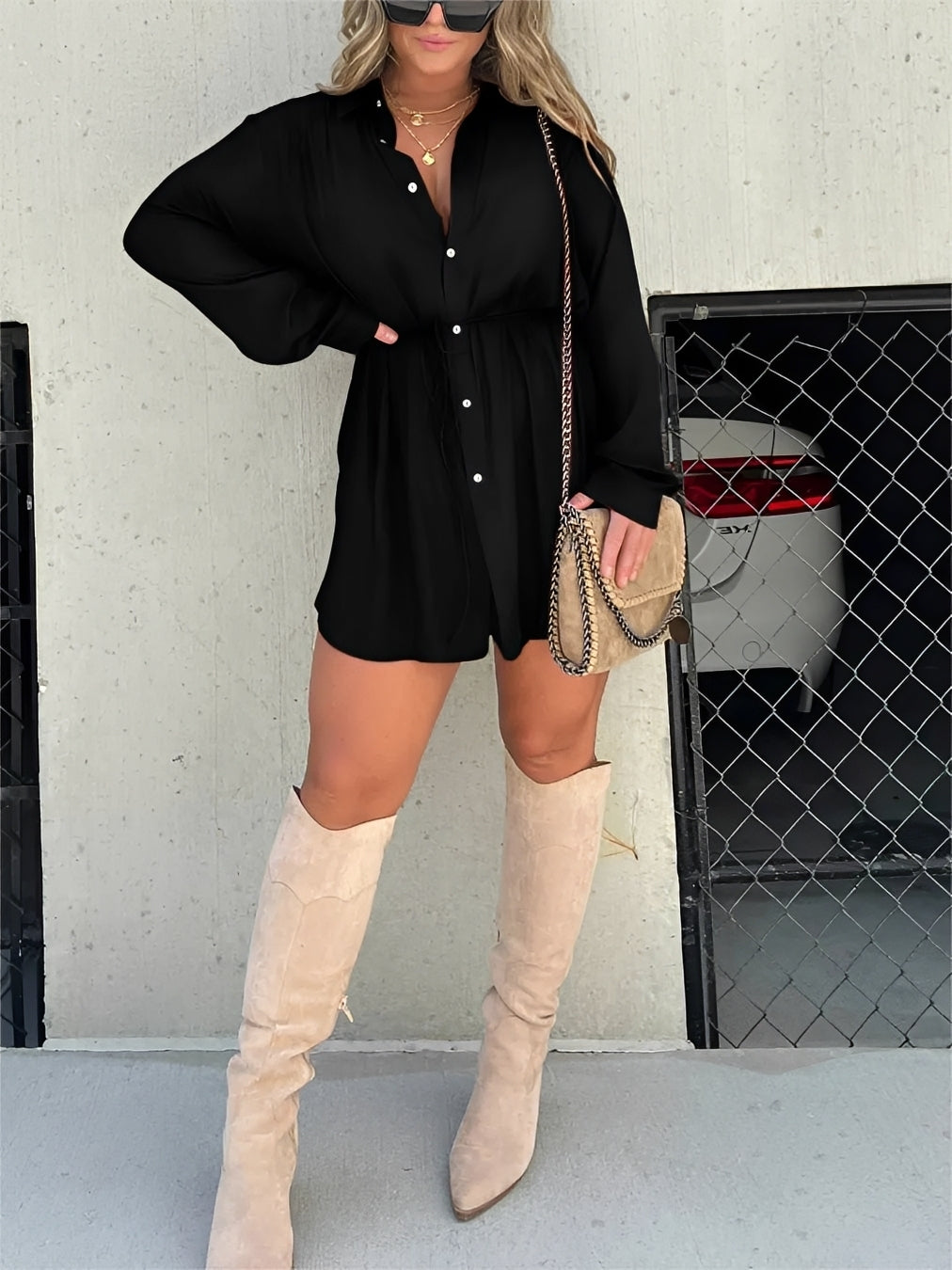 Effie - Romper de Manga Larga Casual