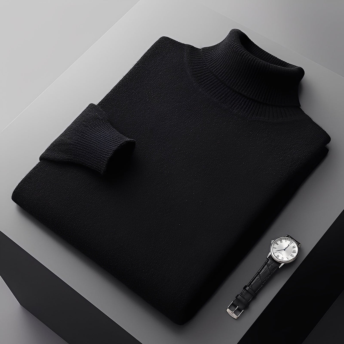 Osborn - Suéter de cuello alto sencillo para hombres