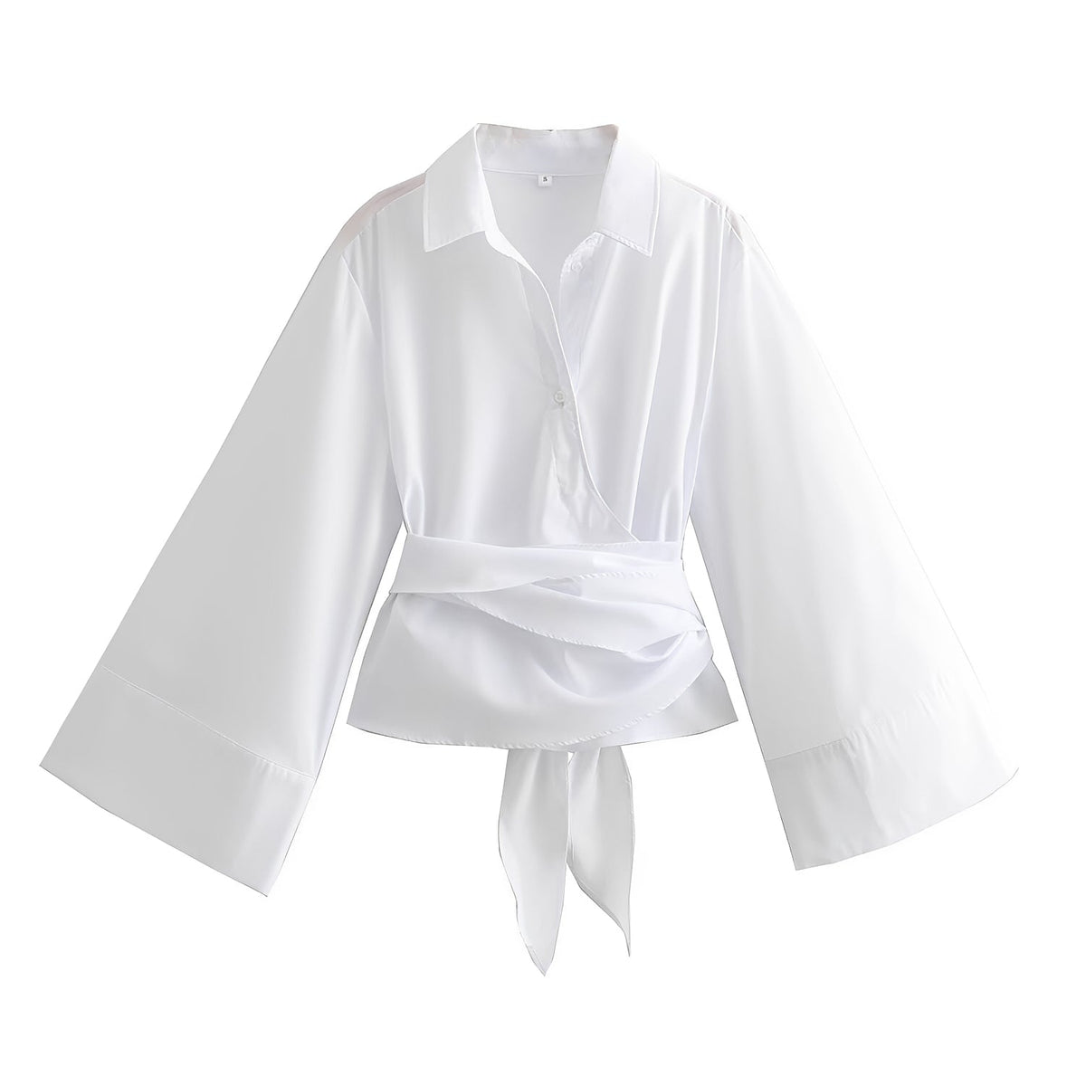 Shania - Elegante blusa de corte holgado con cinturón para damas