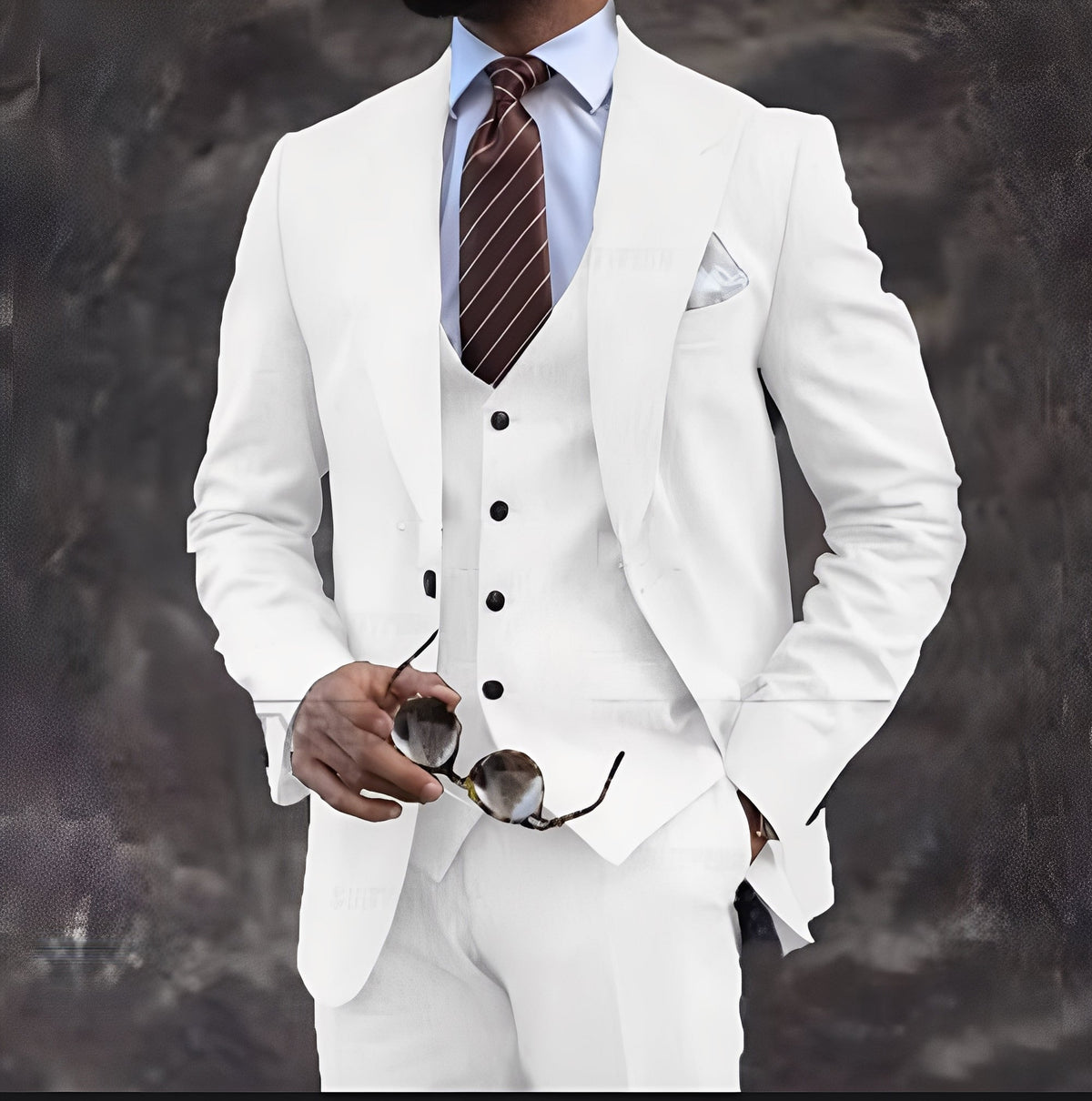 Elwyn - Conjunto de traje de tres piezas elegante