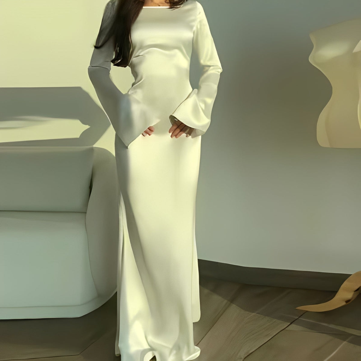 Anisa - Elegante vestido de manga larga para damas