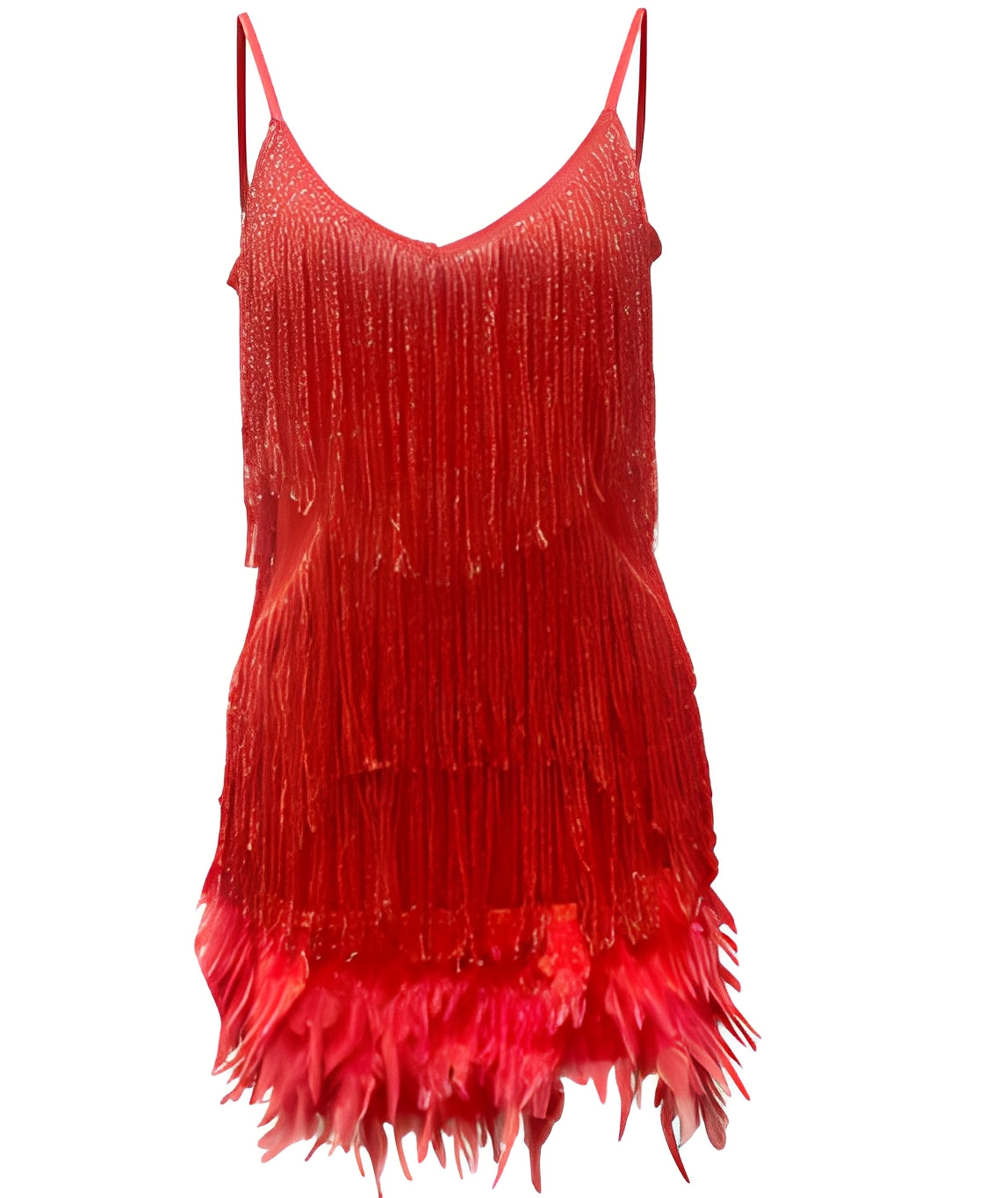 Mara - Un elegante vestido de cóctel con adornos de plumas