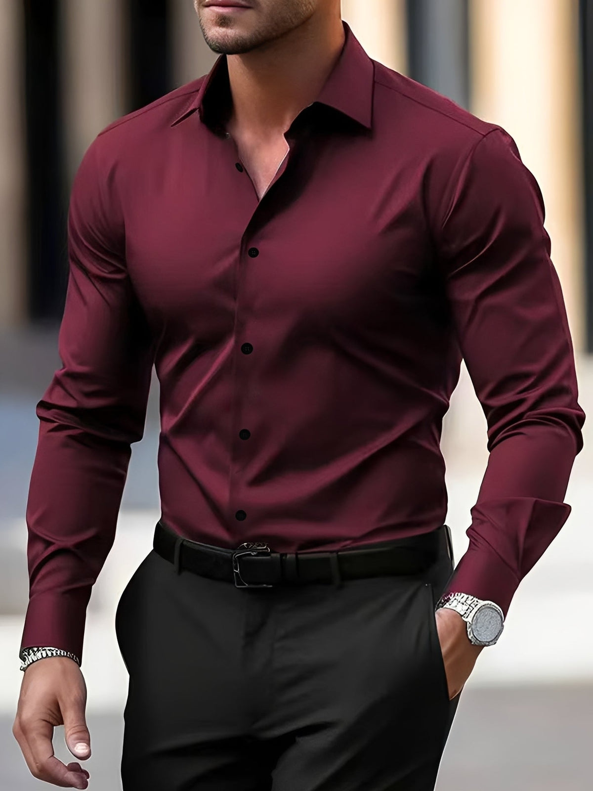 Jeremy – Camisa de manga larga para hombre – para ocasiones casuales y formales