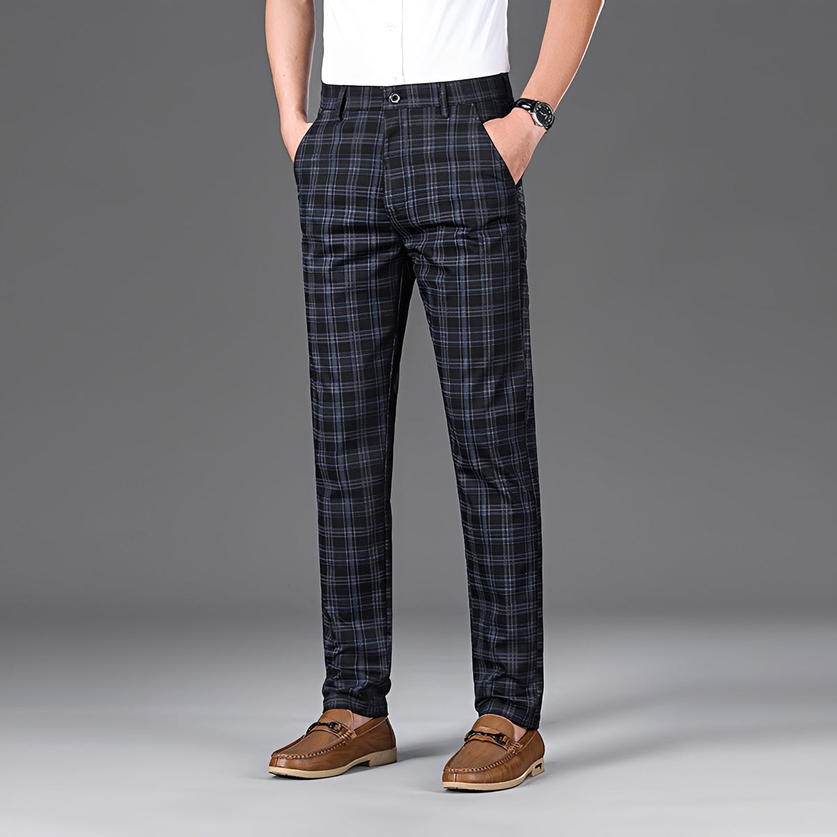 Myers - Pantalones Cuadriculados Casuales