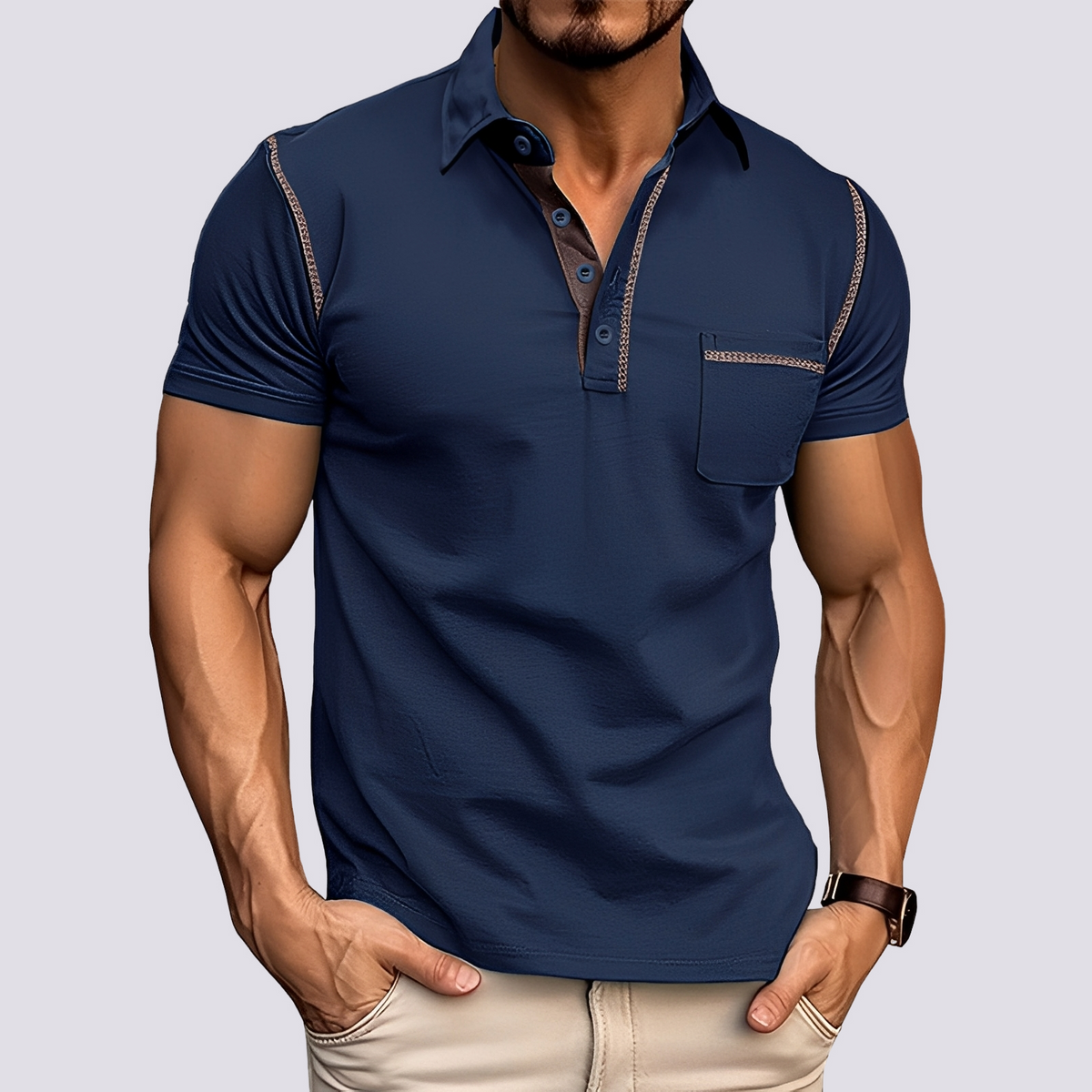 Stefan - Polo elegante y transpirable para hombres
