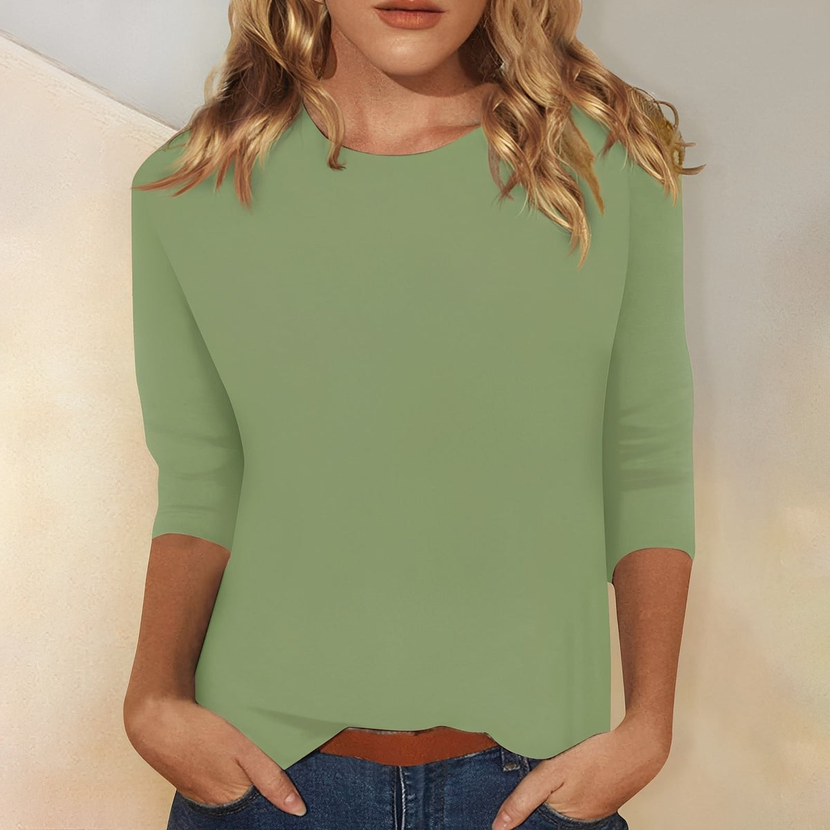 Katherina - Camiseta cómoda de cuello redondo