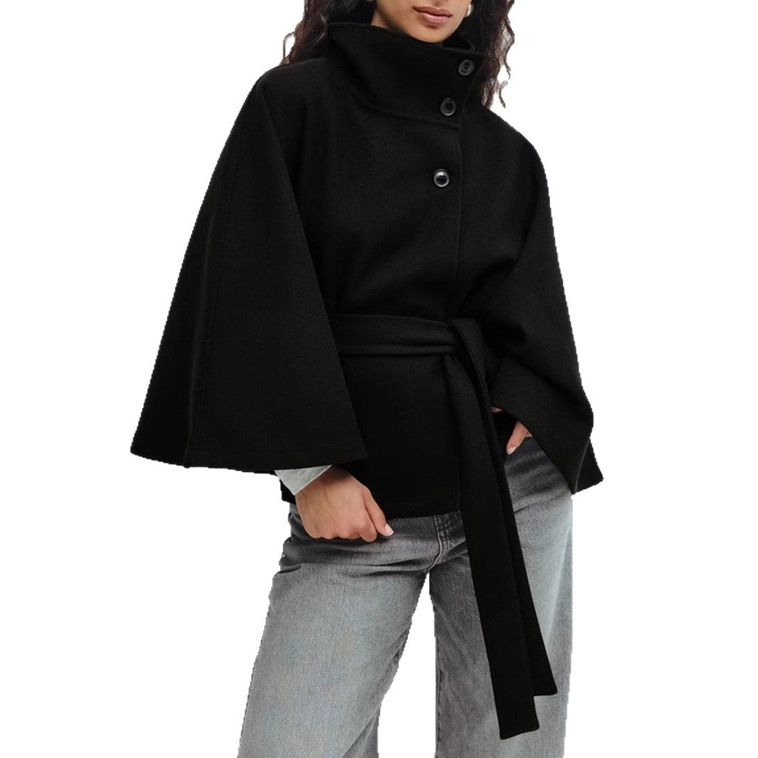 Loraine - Chaqueta fluida y cosida con cinturón para damas