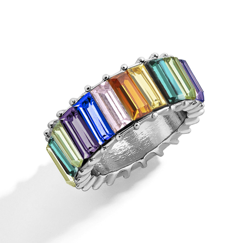 Naya – Anillo geométrico contemporáneo de aleación colorida