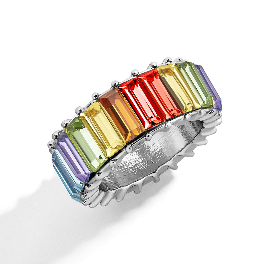 Naya – Anillo geométrico contemporáneo de aleación colorida