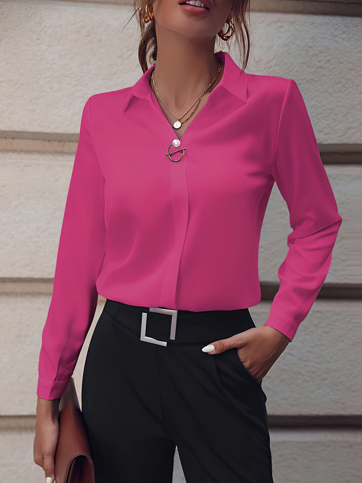 Erica - Camisa Formal de Manga Larga
