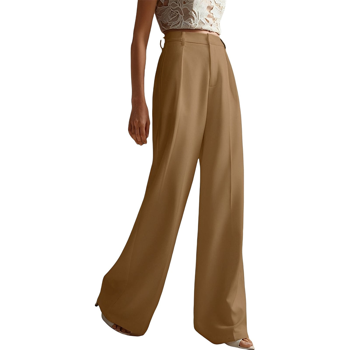 Elaida - Pantalones Casuales de Pierna Ancha