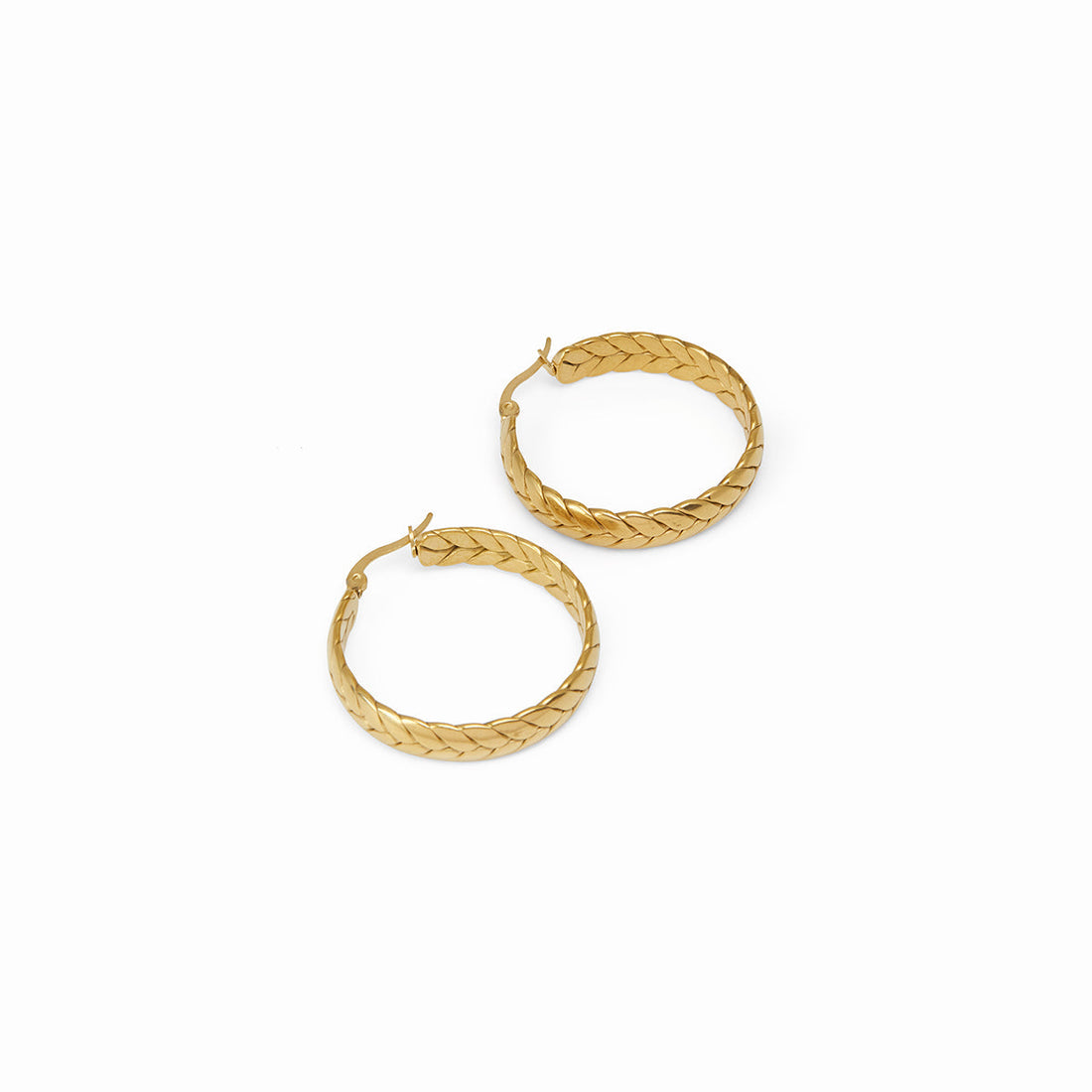 Cassandre – Aros trenzados dorados de 18K
