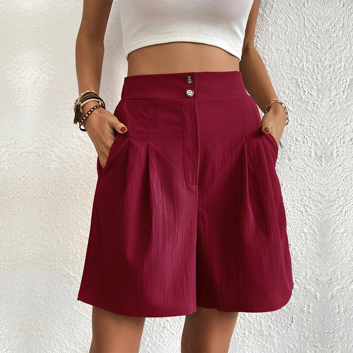 Ilse - Pantalones cortos holgados de cintura alta para mujeres