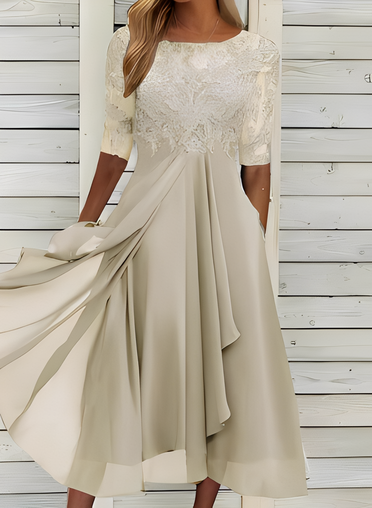 Lena – Vestido midi para mujer – Cómodo y elegante