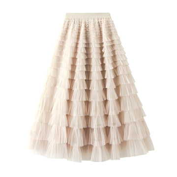 Nastia - Falda con Volantes de Línea A Estilosa