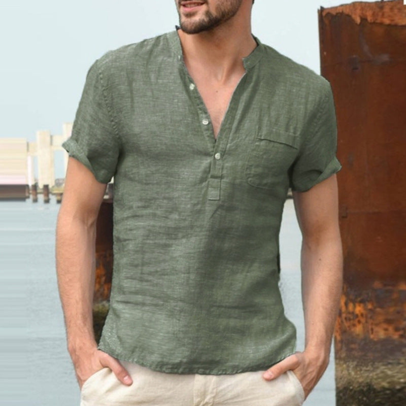 Korbin - Camisa Casual de Manga Corta para Hombre