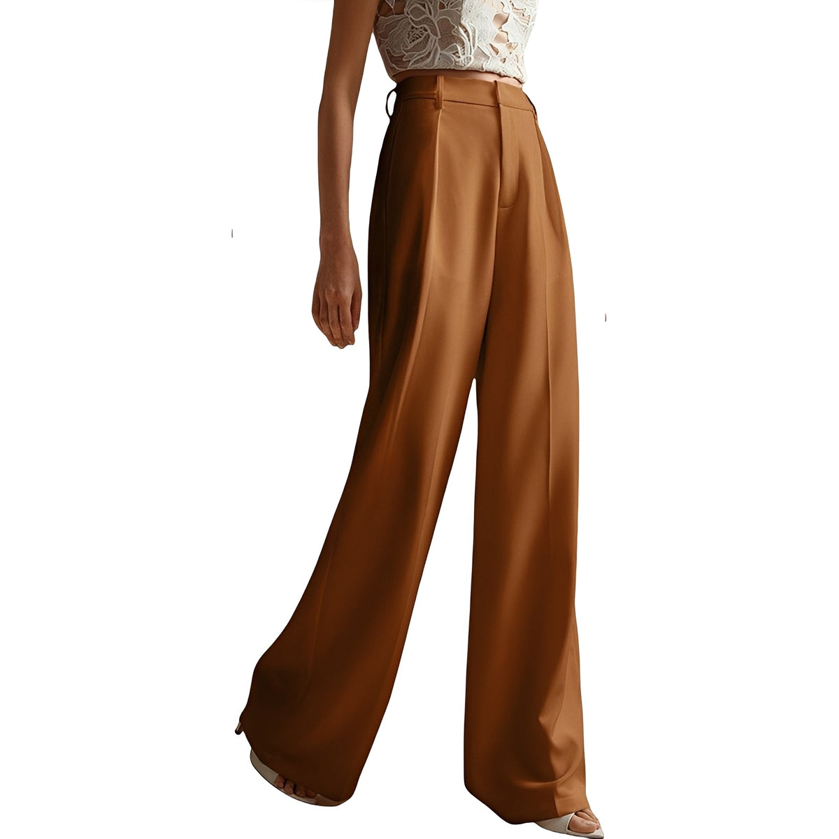 Elaida - Pantalones Casuales de Pierna Ancha