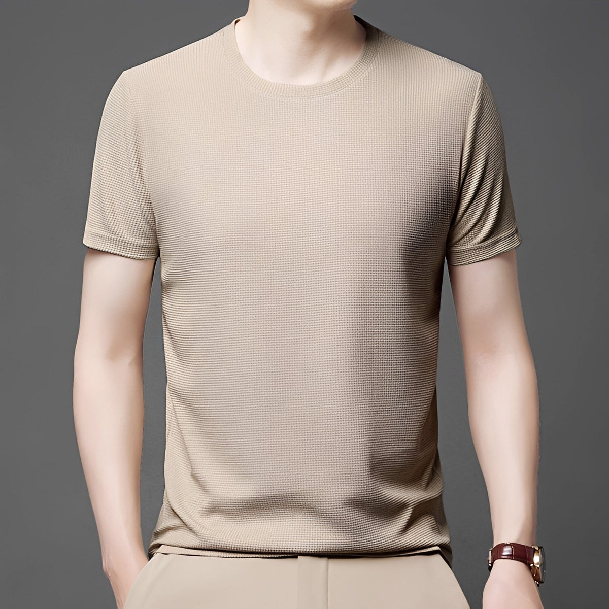 Jed - Camiseta de Waffle Casual