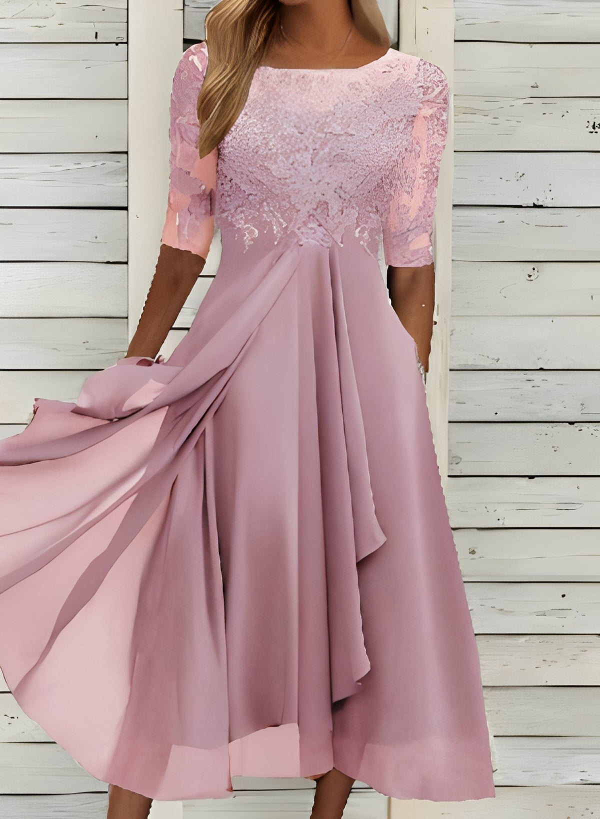 Lena – Vestido midi para mujer – Cómodo y elegante