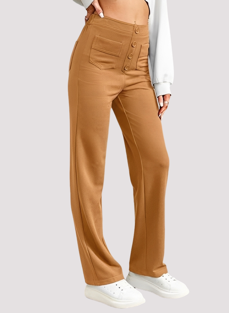 Tianna - Pantalones de Tiro Alto Elegantes