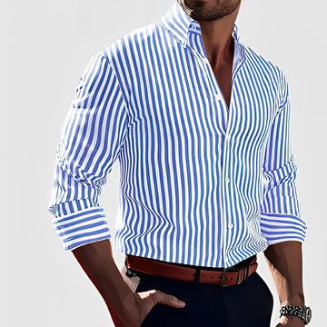 Robbins - Camisa de Manga Larga a Rayas Casual