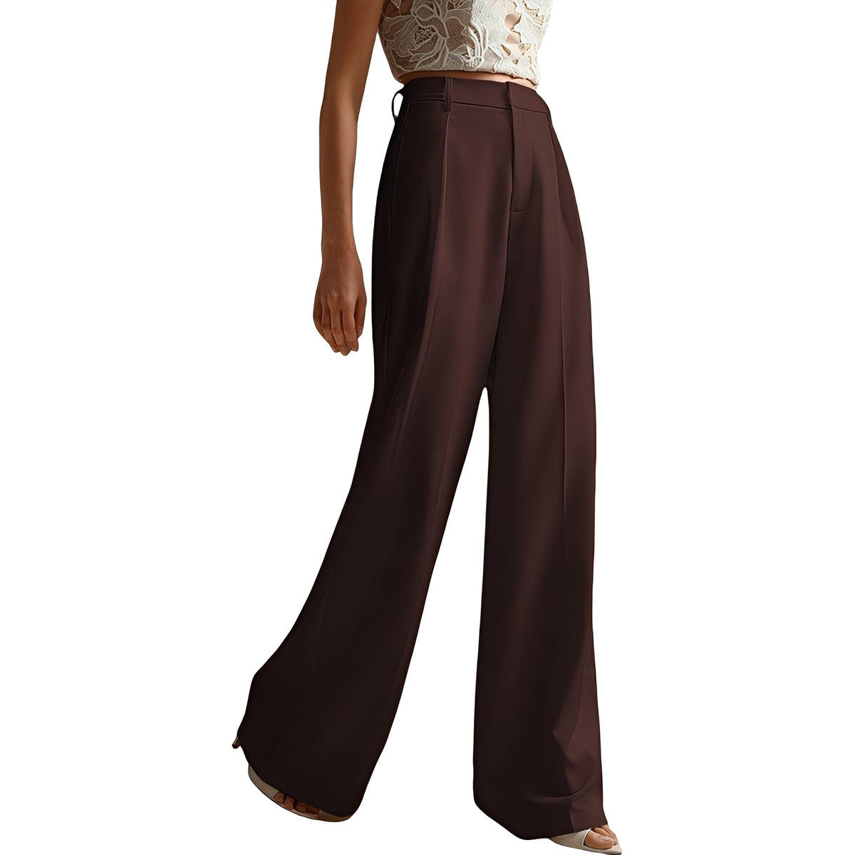 Elaida - Pantalones Casuales de Pierna Ancha