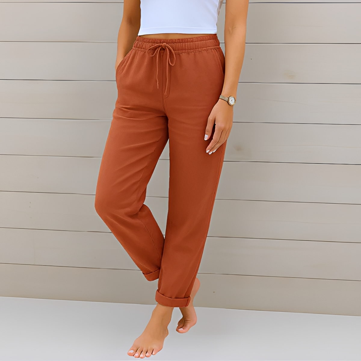 Audrey - Pantalones Cómodos con Cordón