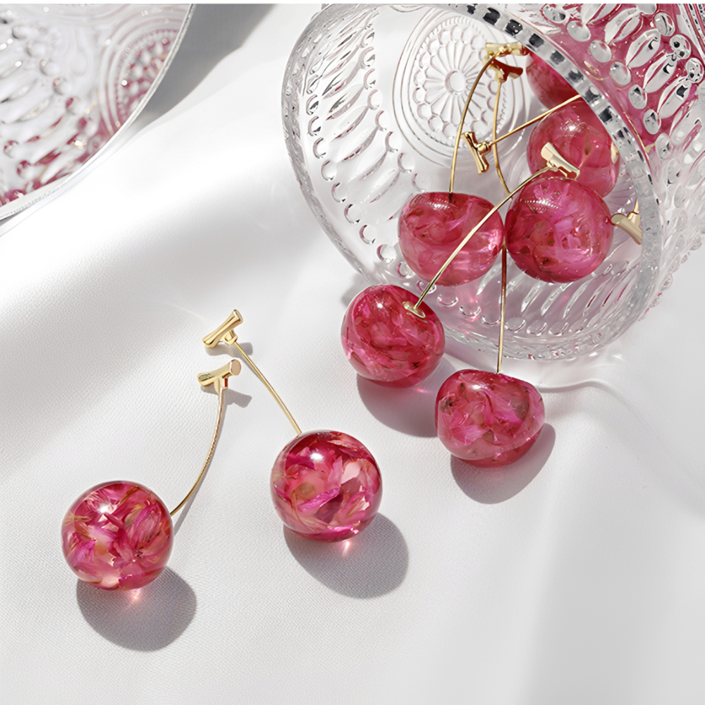 Pendientes largos de cereza seca