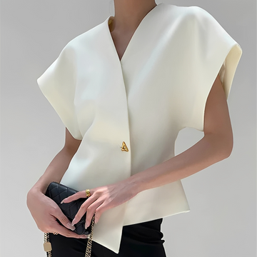 Ariella - Blusa de cuello en V a la moda