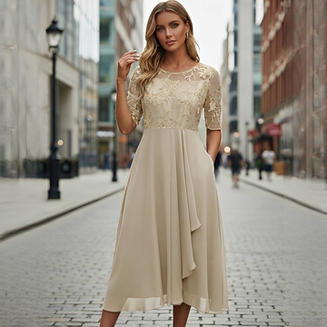 Victoria - Vestido Elegante con Encaje Hueco