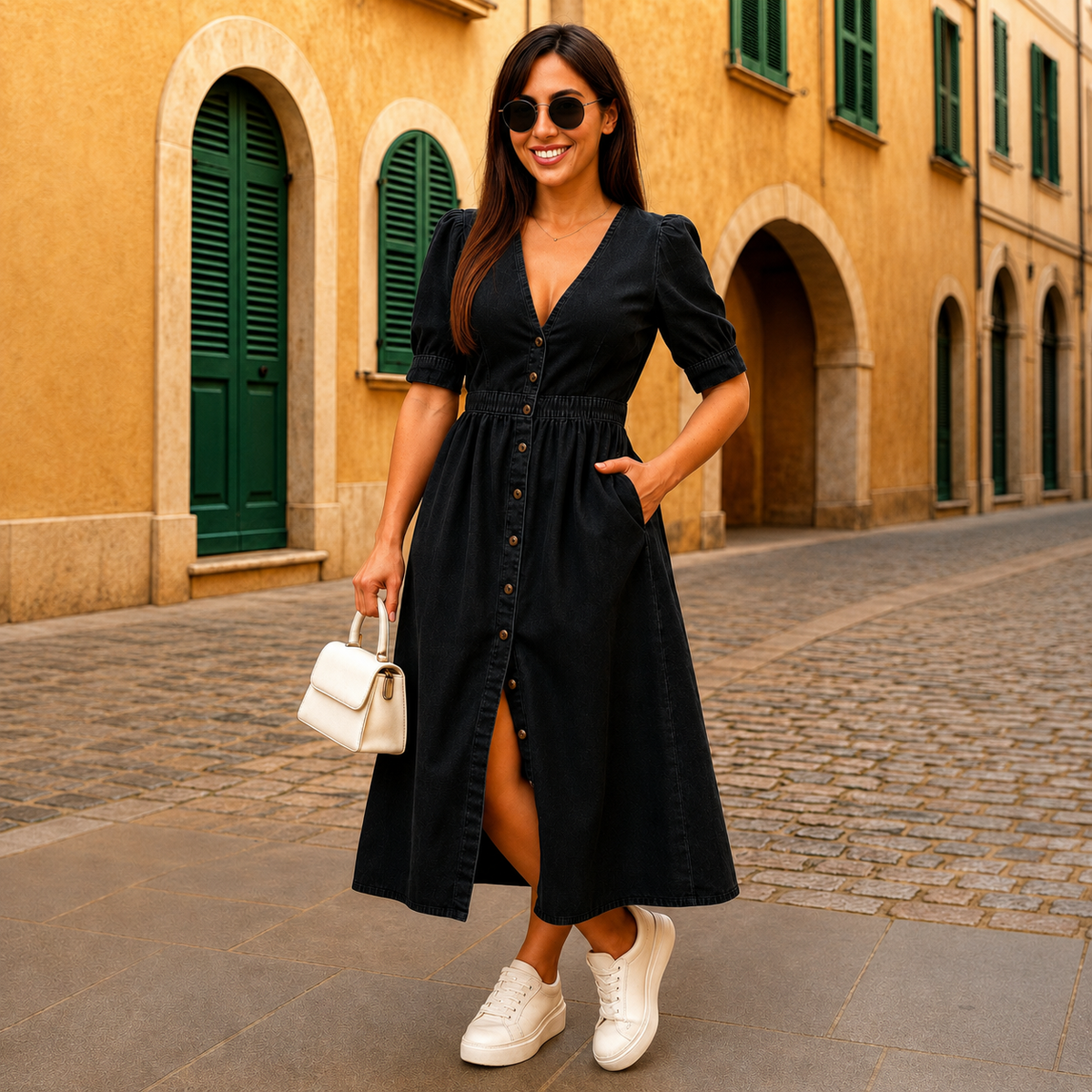Marsha - Vestido Sofisticado con Botones