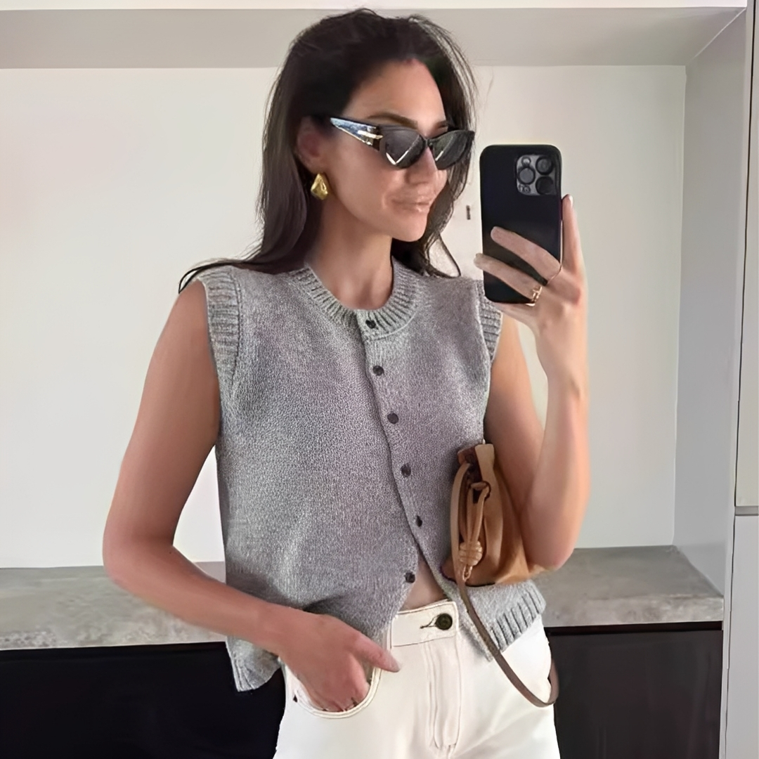 Vevian - Camiseta Casual con Botones