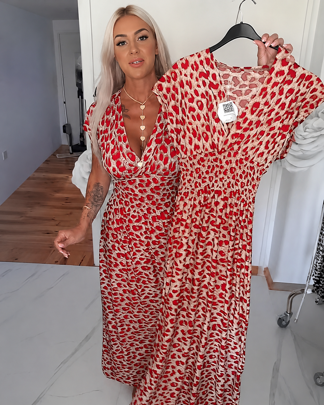 Dyshelle - Elegante Vestido Boho con Escote en V