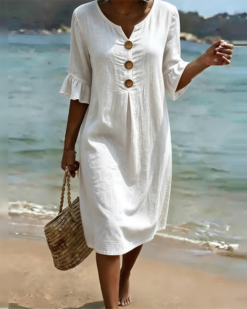 Zahara - Vestido Midi con Botones Sofisticado