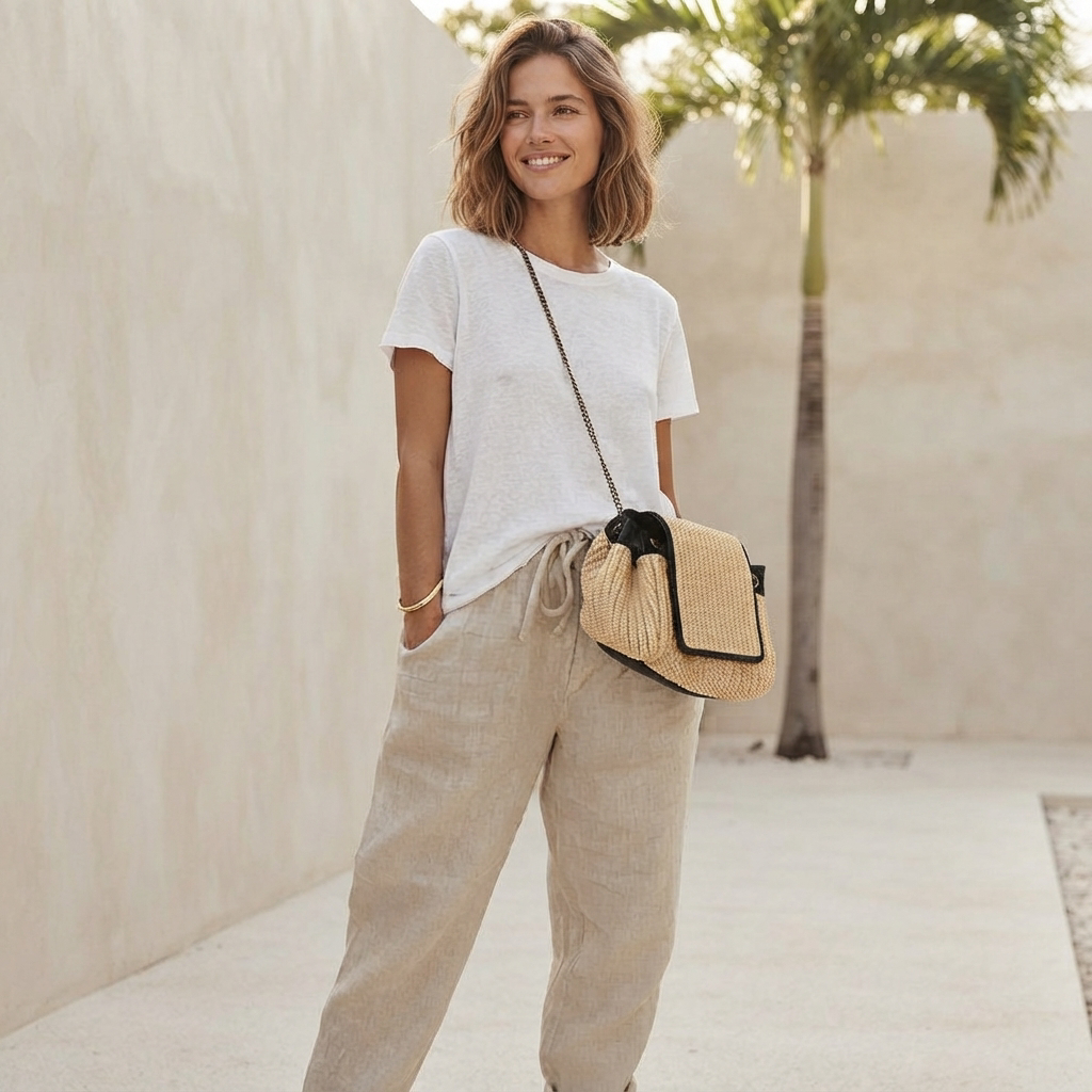 Martinie - Pantalones de Ajuste Relajado con Cordón