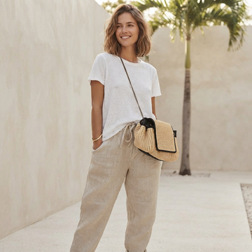 Martinie - Pantalones de Ajuste Relajado con Cordón