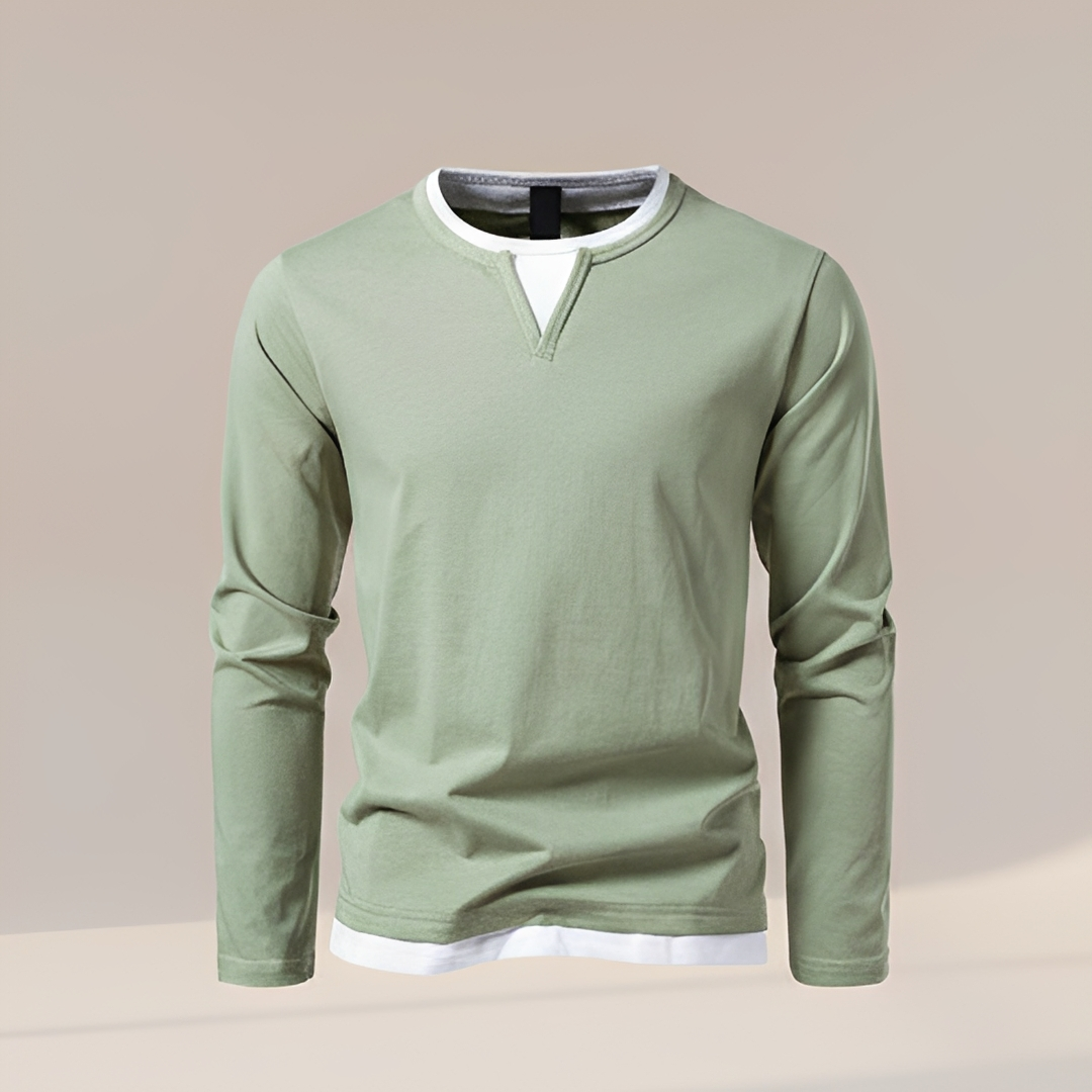 Daryl - Camisa Elegante de Manga Larga con Cuello en V