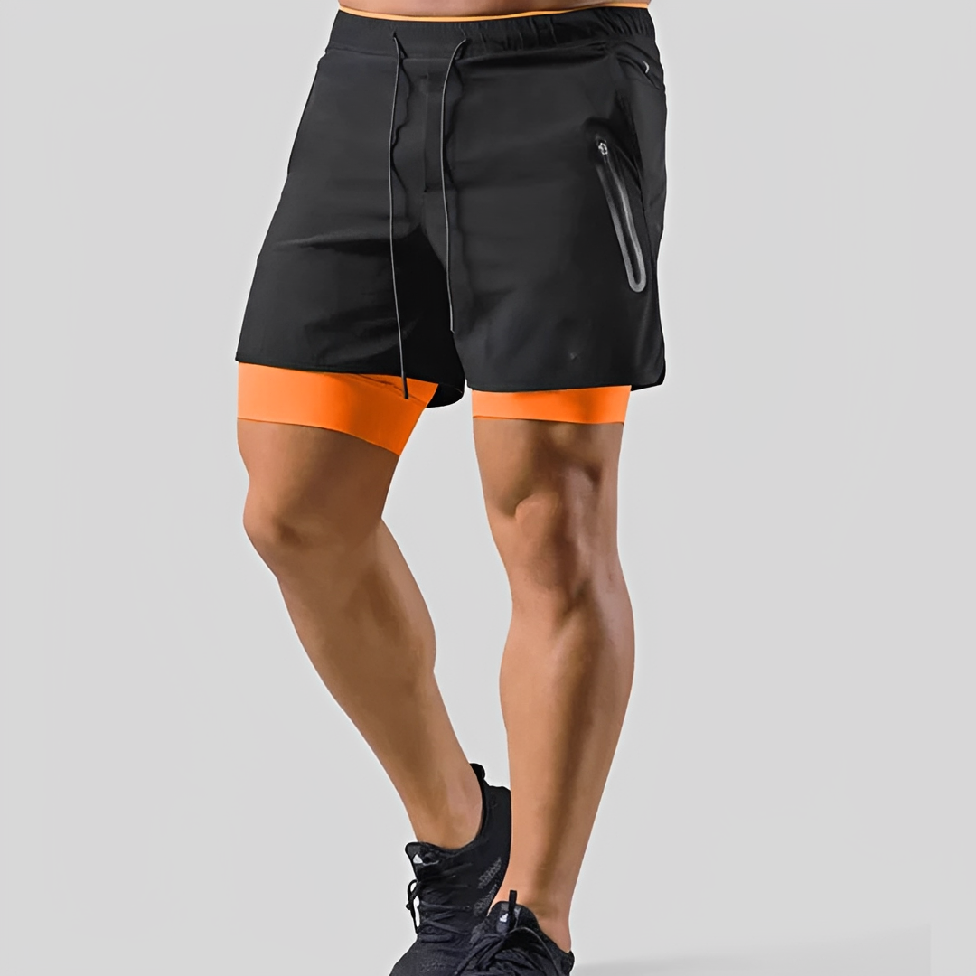 Steven - Pantalón corto para hombre - Doble capa para el deporte