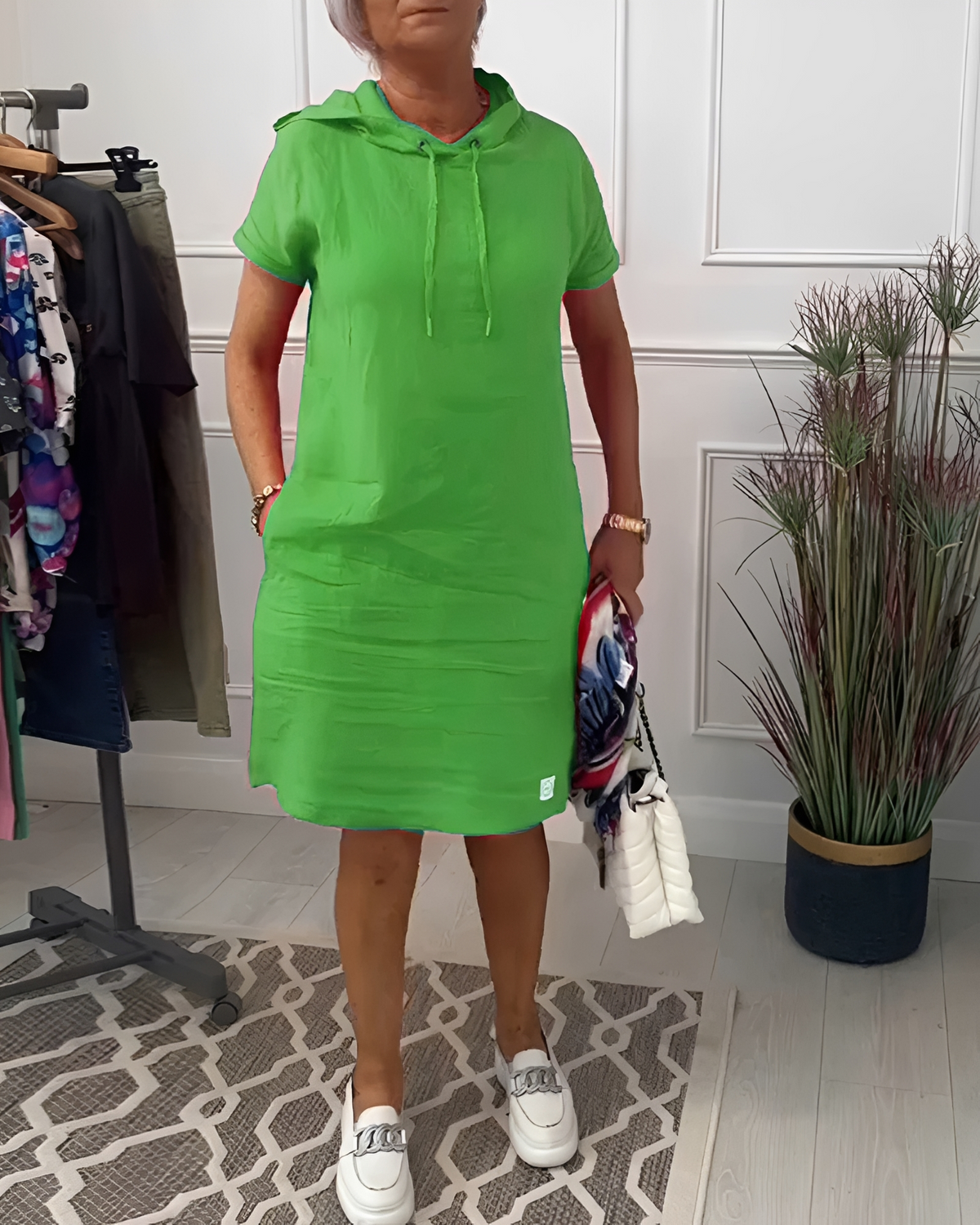 Tasha - Vestido Midi Casual con Capucha